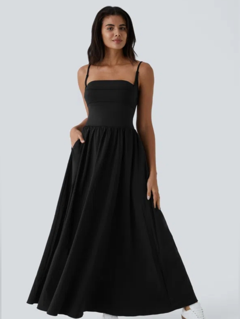 Halara Breezeful™ Backless Side Pocket Flowy Flare Maxi Slip Dress 👗 - Picture 2 of 10